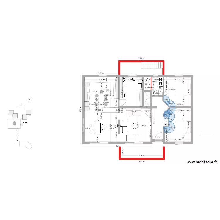 maison sans garage. Plan de 