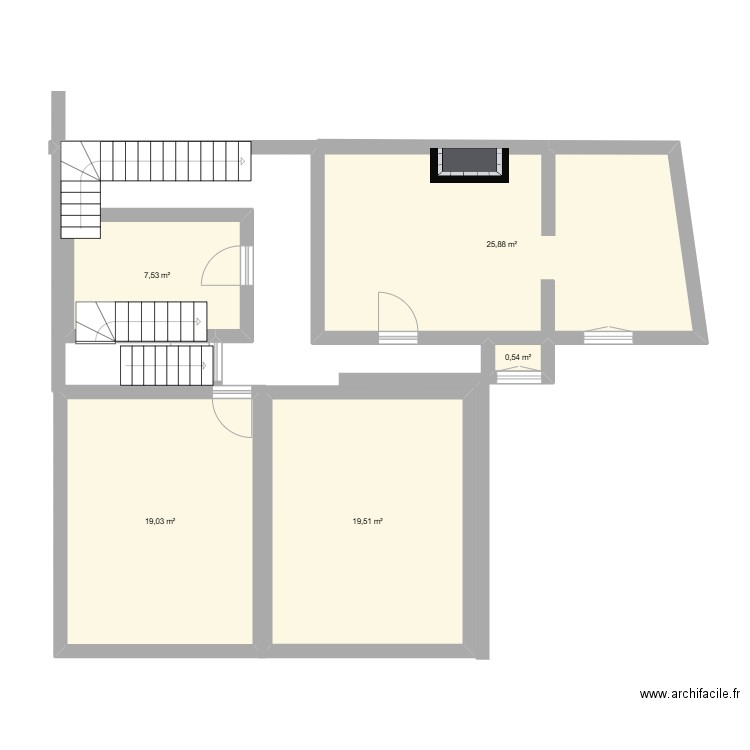 bâtiment B. Plan de 5 pièces et 72 m2