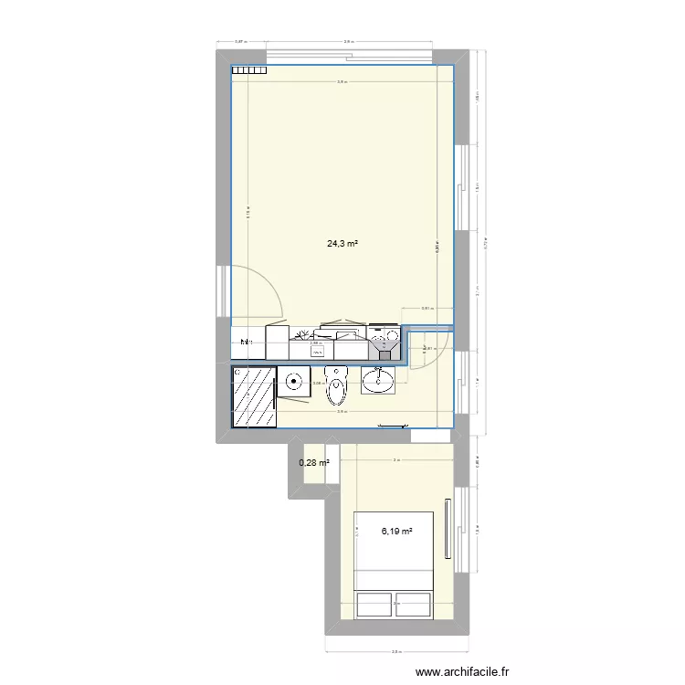 Plan Le Bourjaillet projet 1. Plan de 