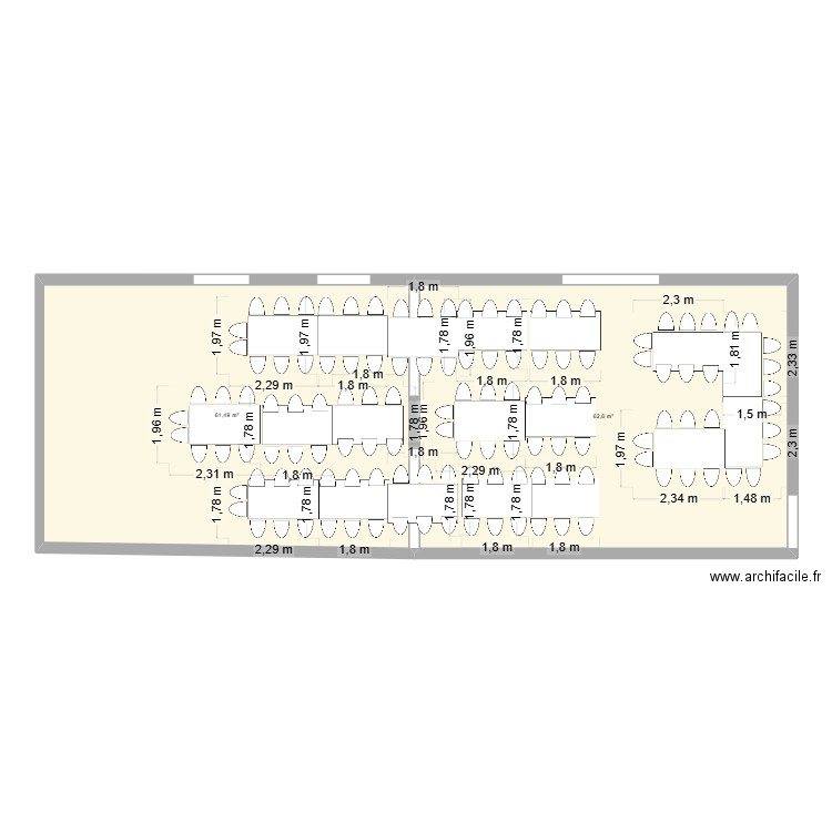 mariage 6. Plan de 2 pièces et 124 m2