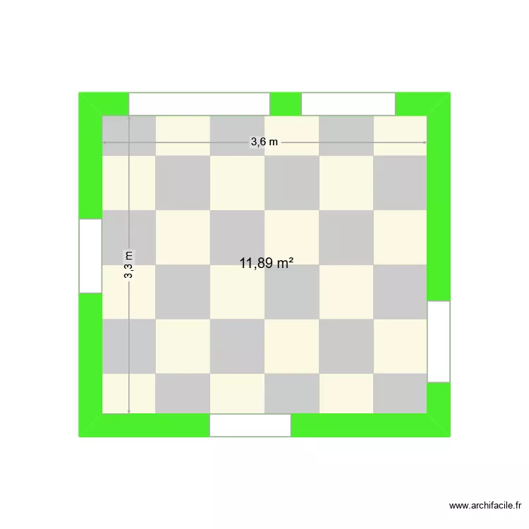 CHAMBRE 1-RDC. Plan de 1 et 12 m² CHAMBRE 1-RDC. Plan de 1 et 12 m²