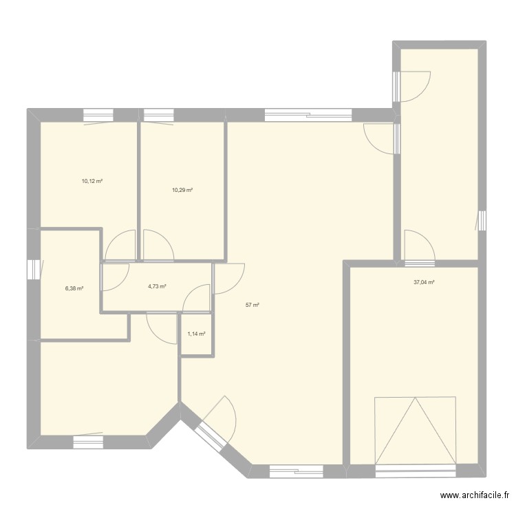 fortin. Plan de 7 pièces et 127 m2