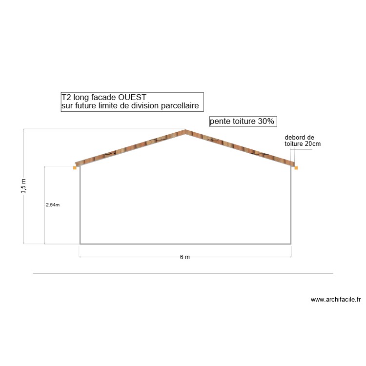 T2 long facade OUEST. Plan de 0 pièce et 0 m2 T2 long facade OUEST. Plan de 0 pièce et 0 m2