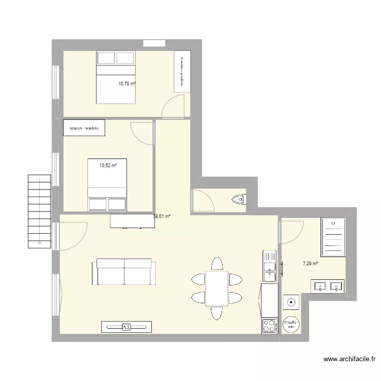 Appartement grange. Plan de 