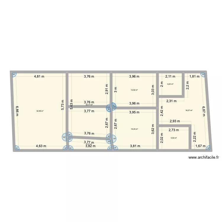 Itzimna_Inicial. Plan de 8  et 111 m²
