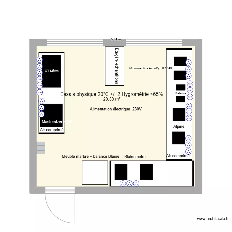 Labo Physique. Plan de 1 et 20 m² Labo Physique. Plan de 1 et 20 m²