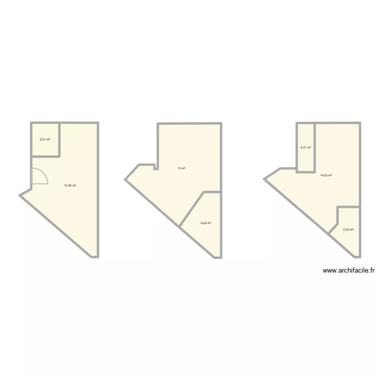 Cassagne. Plan de 7  et 56 m²