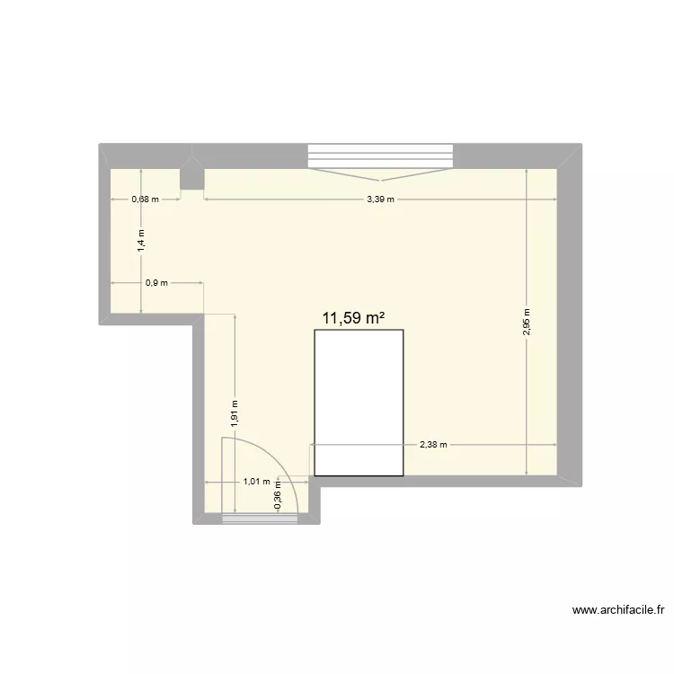cuisine Pierre-Marie. Plan de 1  et 12 m²