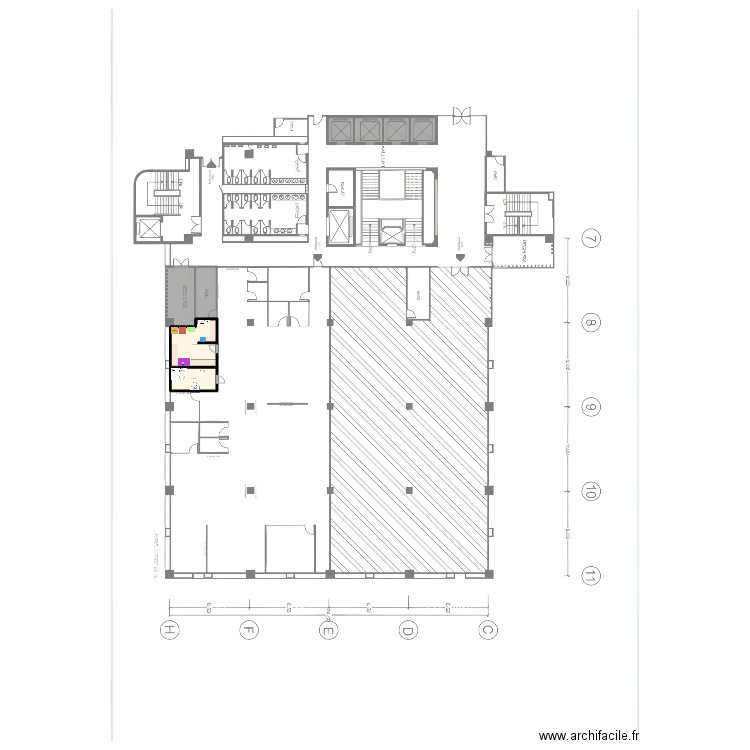 Plan nouveau building. Plan de 2 pièces et 36 m2