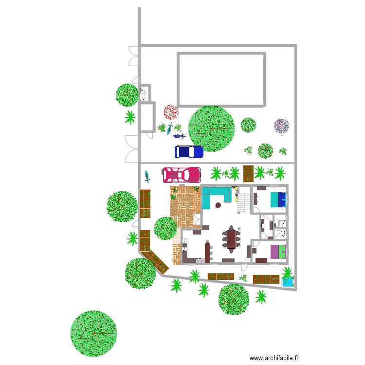 Saaba RDC. Plan de 5 pièces et 325 m2