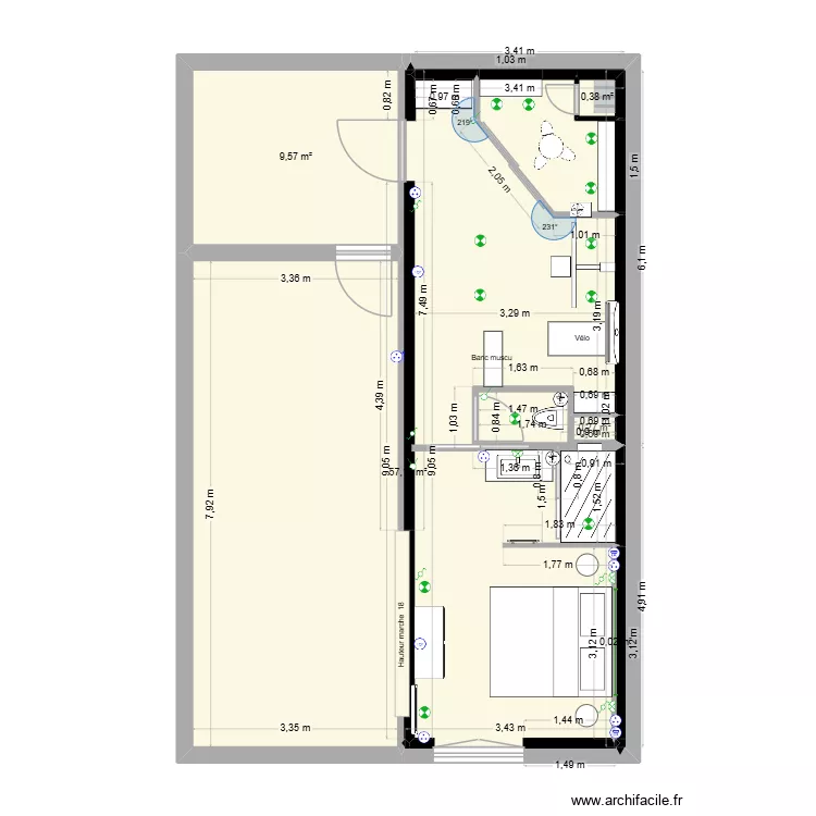Plan T&S Leroux 1. Plan de 6  et 71 m²