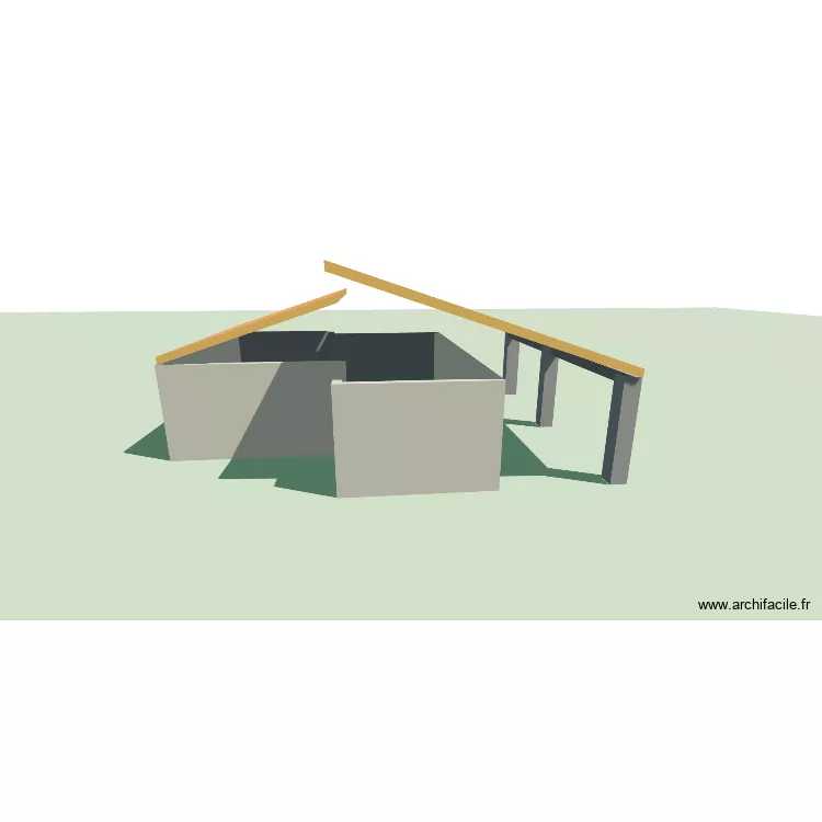 test toit 2 pents. Plan de 2 Pièces et 54 m²