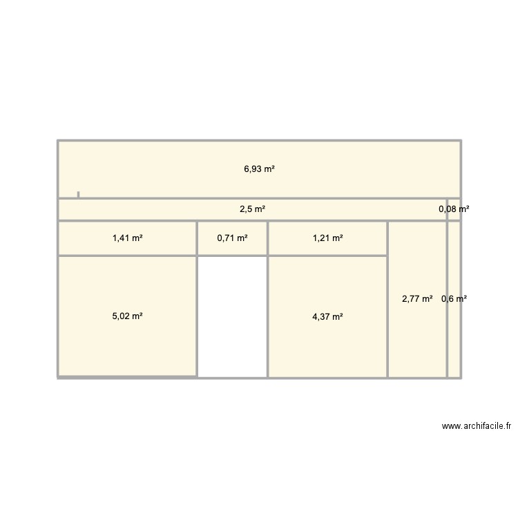 facade. Plan de 10 pièces et 26 m2