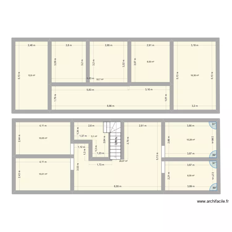 etage maignelay. Plan de 10  et 141 m²