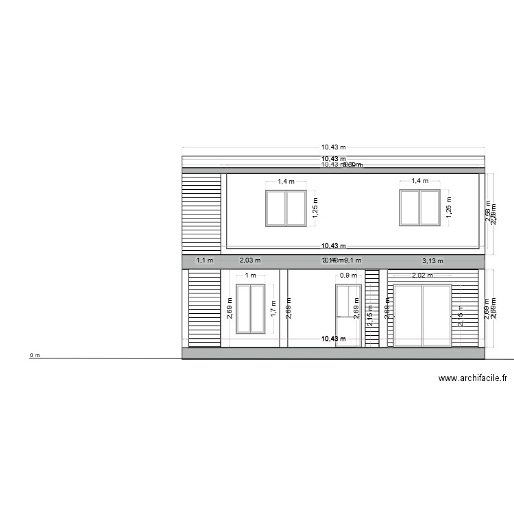 Facade OUEST. Plan de 0 pièce et 0 m2