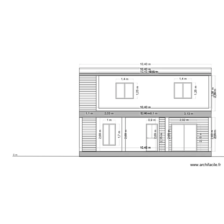 Facade OUEST. Plan de Facade OUEST. Plan de
