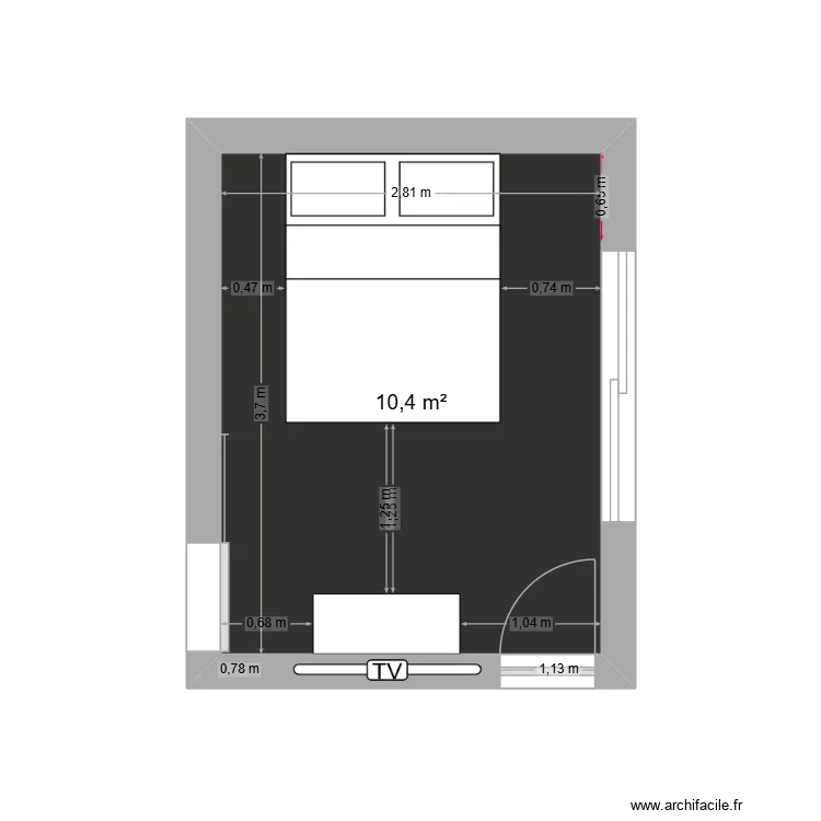 chambre parentale. Plan de chambre parentale. Plan de