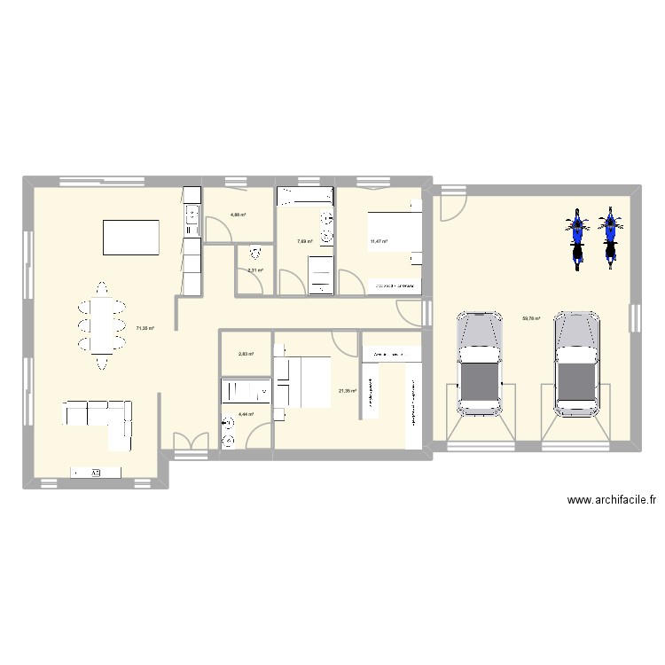Deom. Plan de 9 pièces et 186 m2