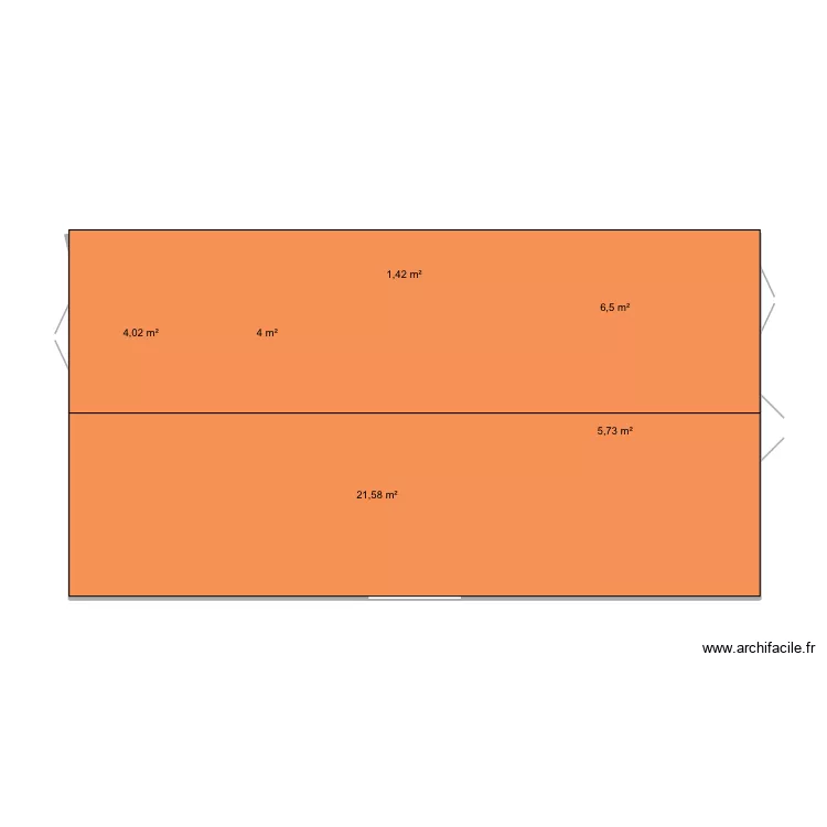 Plan 1. Plan de 6 pièces et 43 m²