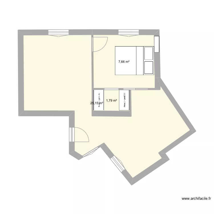 Casimir 1901. Plan de 3  et 35 m²