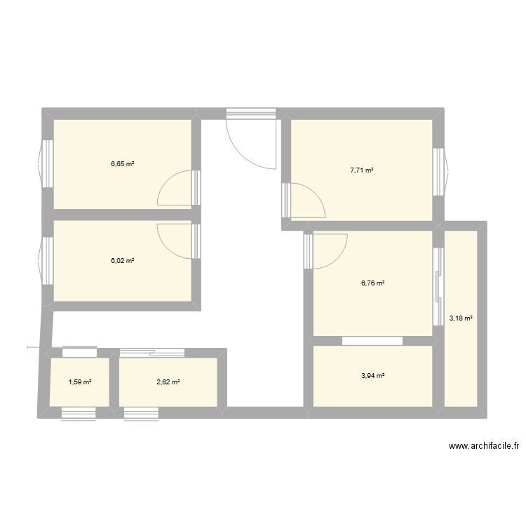 plan de masse. Plan de 8 pièces et 38 m2