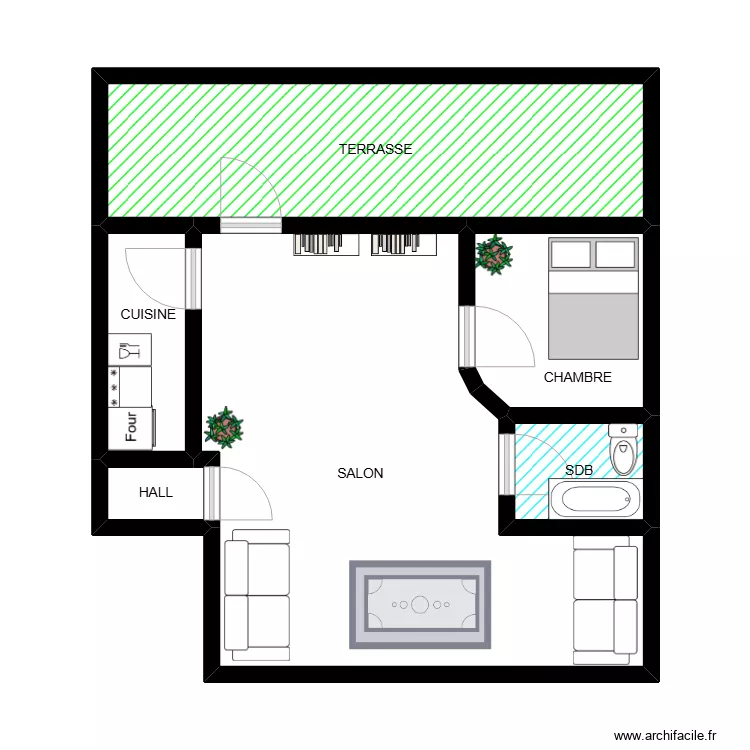 NERVIENS 134 STUDIO. Plan de 