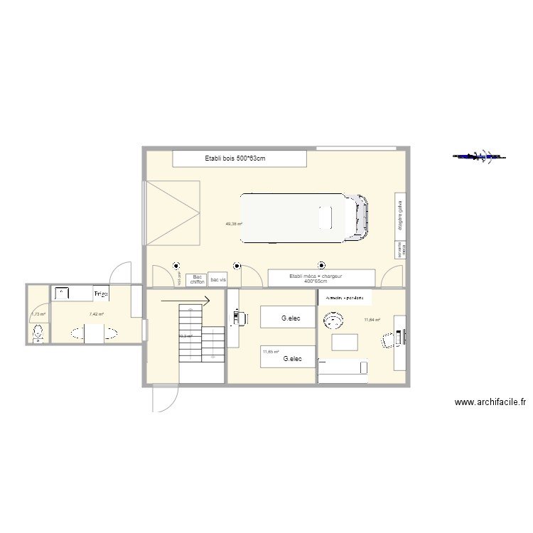 plan hangar v4 esc gauche 2 local 360 4m meca. Plan de 6 pièces et 92 m2