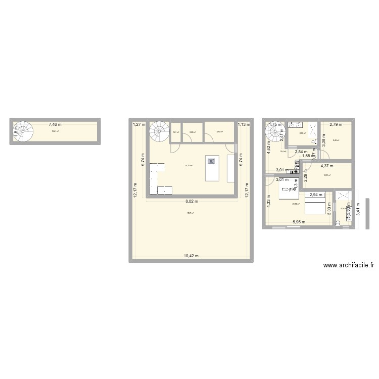 Guerin. Plan de 12 pièces et 197 m2