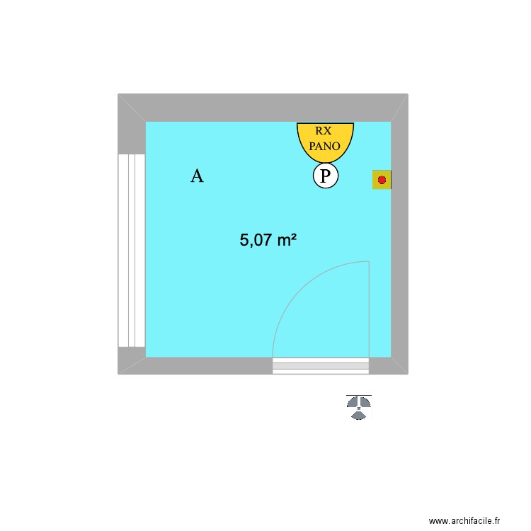 Radiologie 2D/3D. Plan de 1 pièce et 5 m2