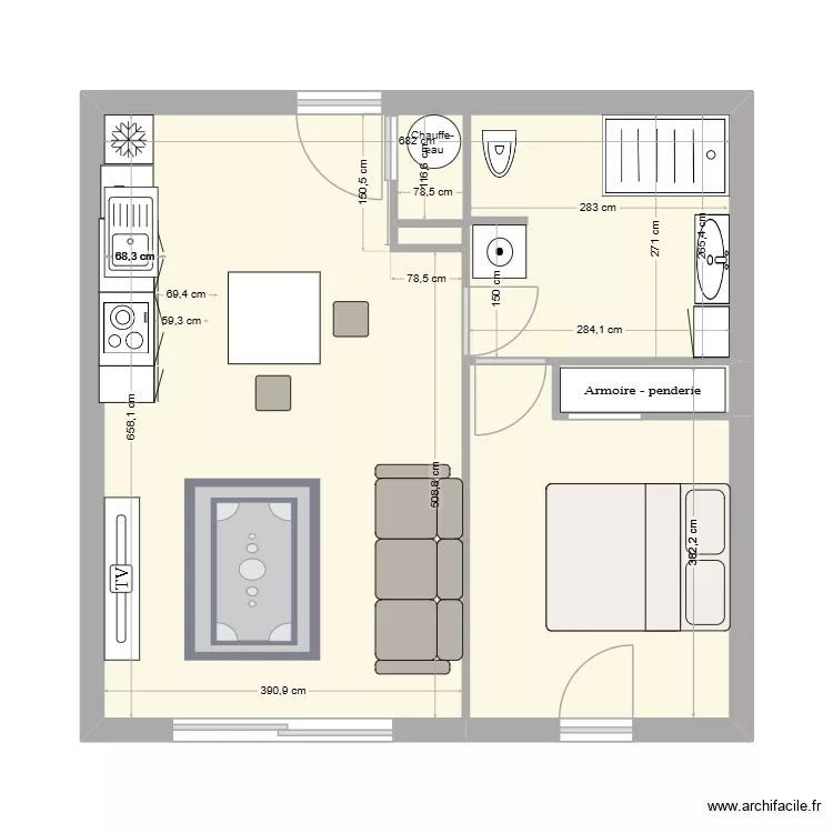 rosa marina. Plan de 4 Pièces et 44 m² rosa marina. Plan de 4 Pièces et 44 m²