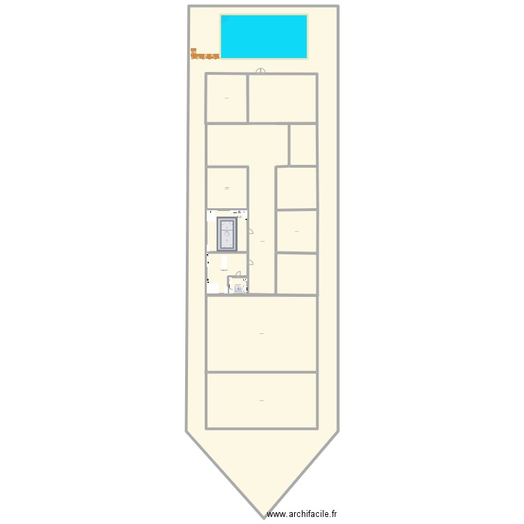 Bateux. Plan de 9 pièces et 2794 m2