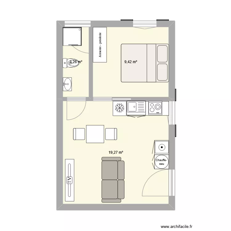 Logoment 2 33m2. Plan de 3 et 32 m² Logoment 2 33m2. Plan de 3 et 32 m²
