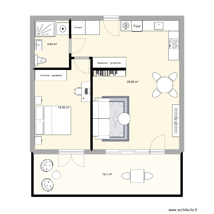 LOT 14 LE CUBE. Plan de 4 pièces et 73 m2