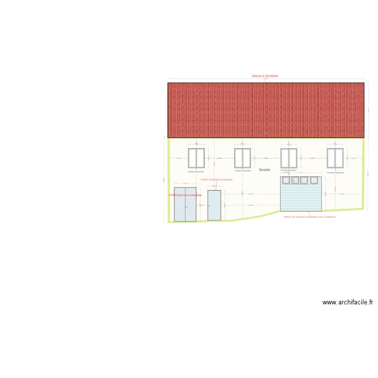 Plan de facade et toiture démo 2. Plan de 0 pièce et 0 m2