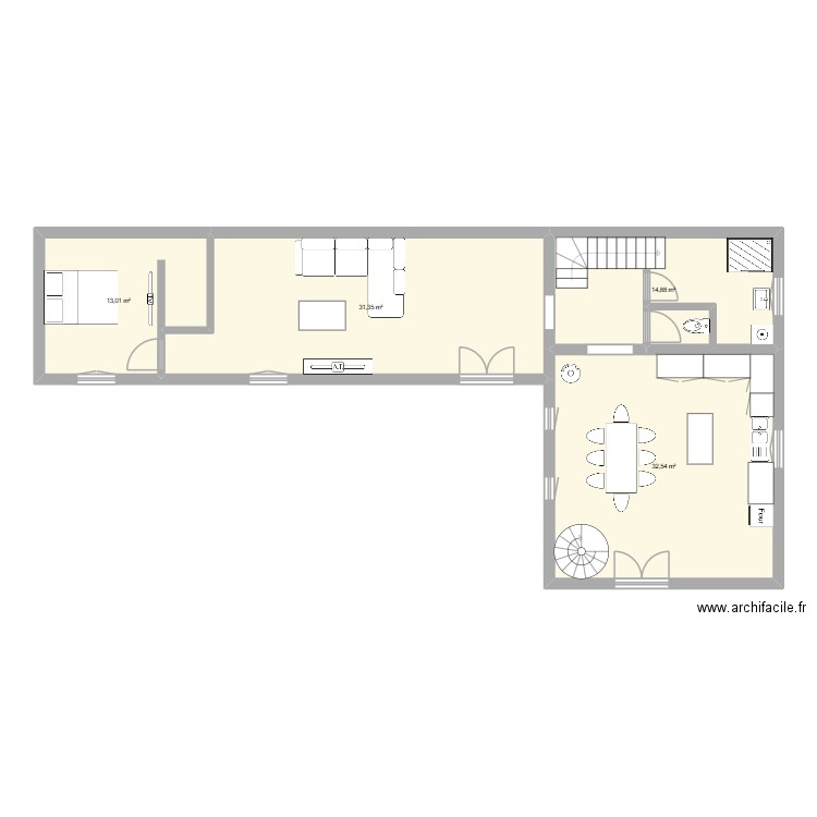 maison st maigrin. Plan de 4 pièces et 92 m2