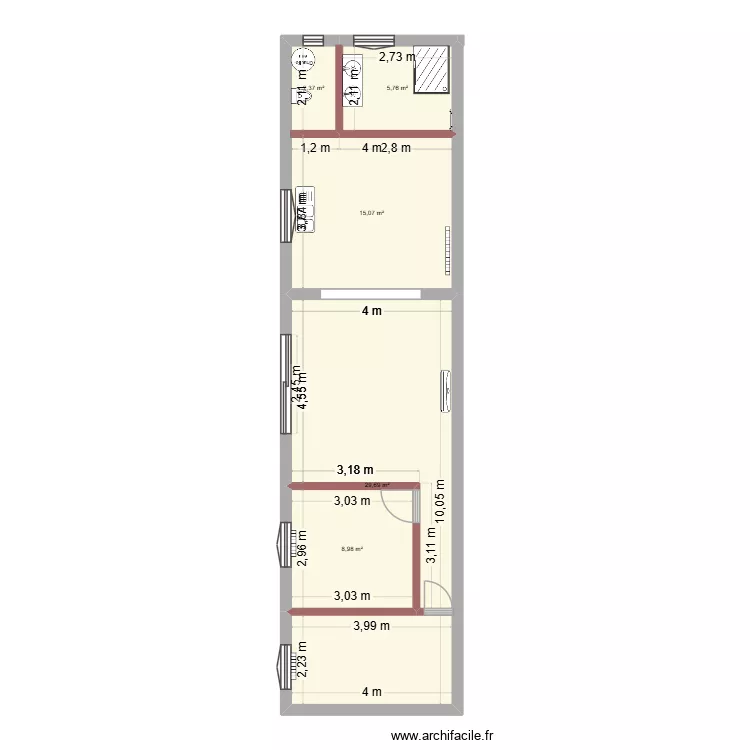 appartement. Plan de 5 et 62 m² appartement. Plan de 5 et 62 m²
