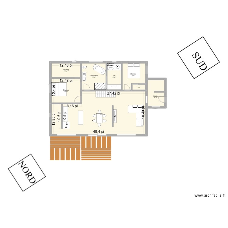 jonthan up date. Plan de 8 pièces et 116 m2
