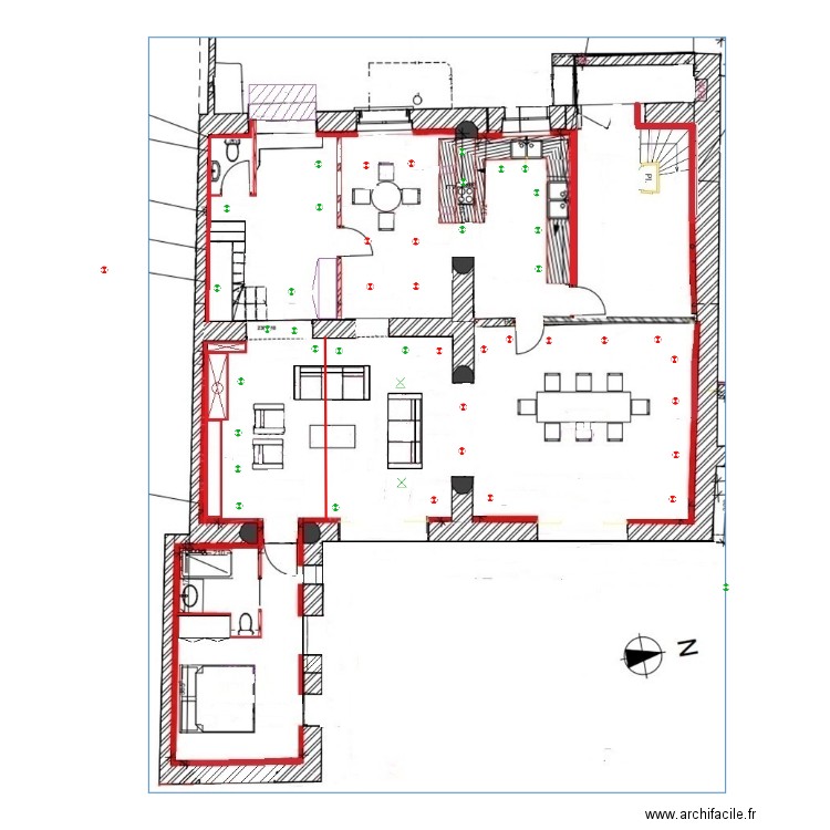 2024-04-16-RdC Projet avec Eclairage. Plan de 0 pièce et 0 m2