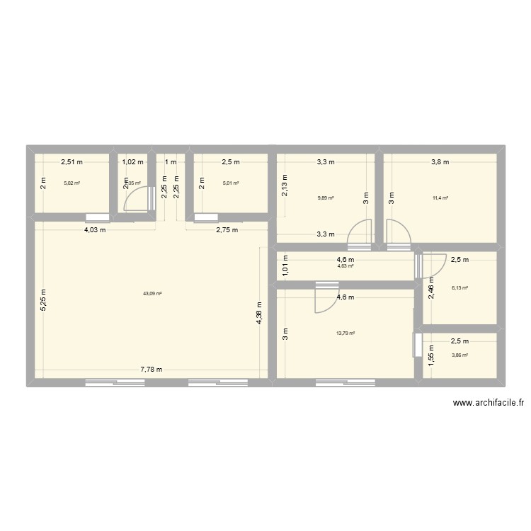 idee maison. Plan de 10 pièces et 105 m2