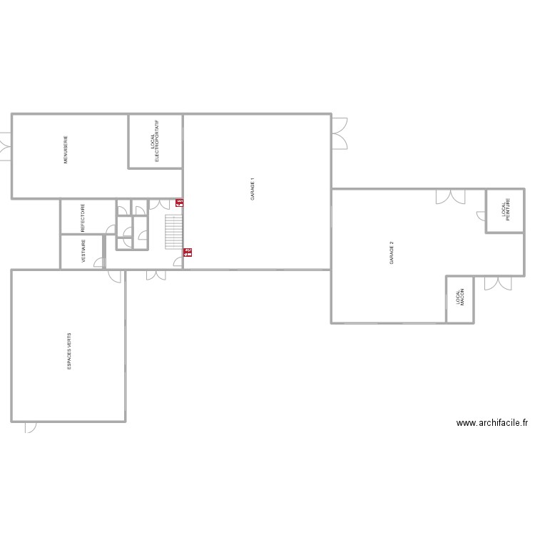 rdc ctm. Plan de 13 pièces et 585 m2
