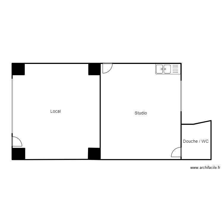 Local . Plan de 7 pièces et 118 m2