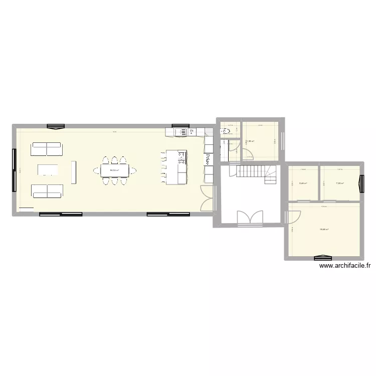 paradou. Plan de 5  et 128 m²