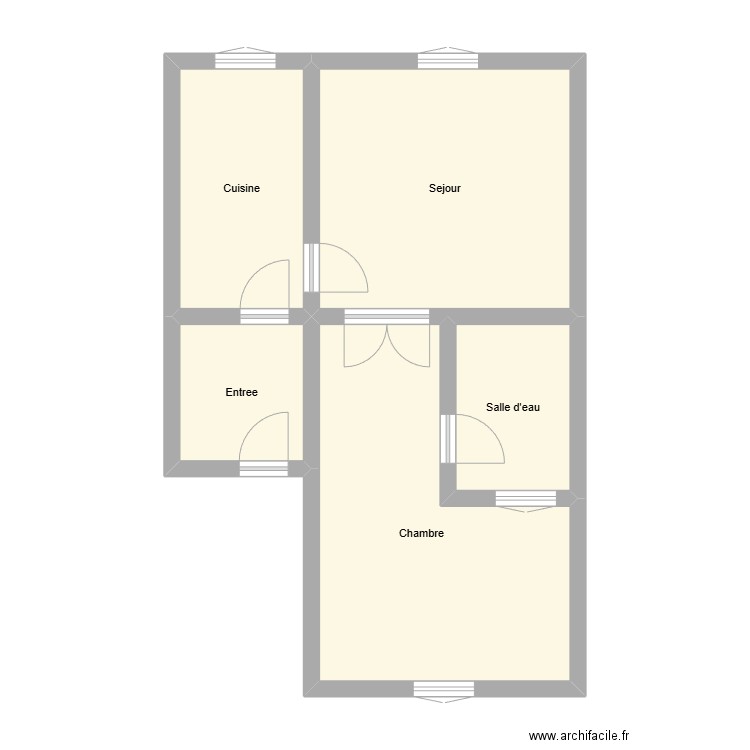 350602378. Plan de 5 pièces et 52 m2