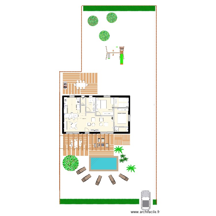 Aureilhan PRISES électriques. Plan de 2 pièces et 75 m2