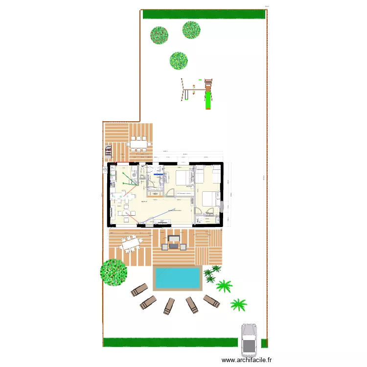 Aureilhan PRISES &eacute;lectriques. Plan de 3 Pièces et 76 m²
