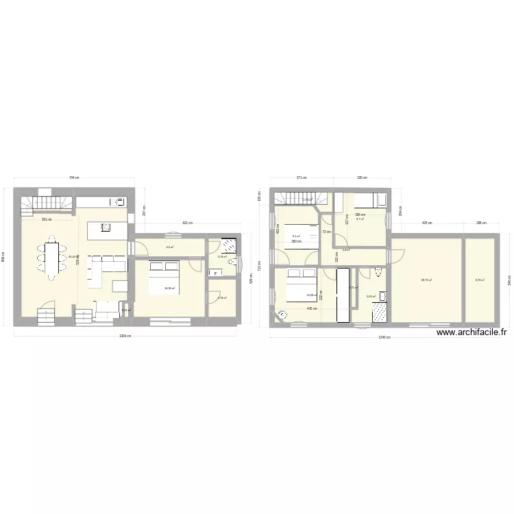 garage plan + extension destruction totale. Plan de 