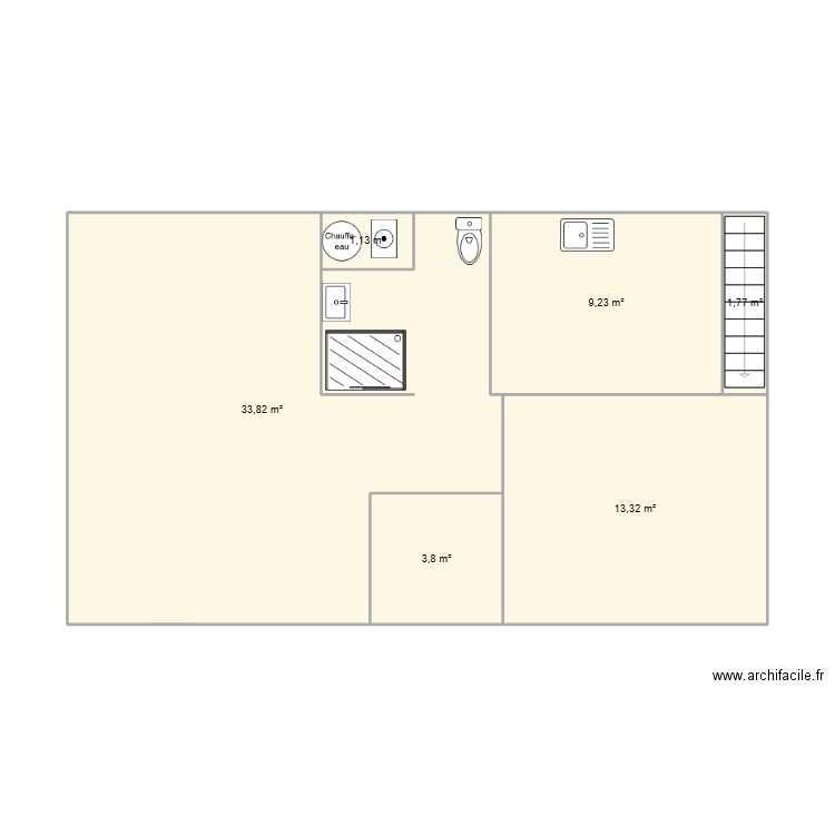 PROJET N°2. Plan de 6 pièces et 63 m2
