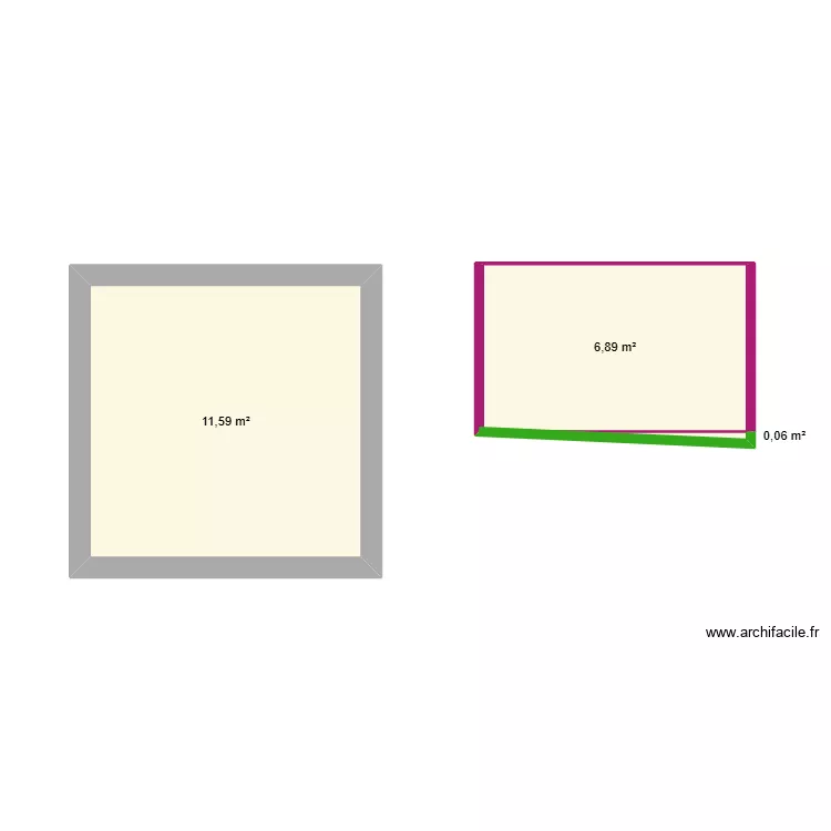 pergola. Plan de 3  et 19 m²