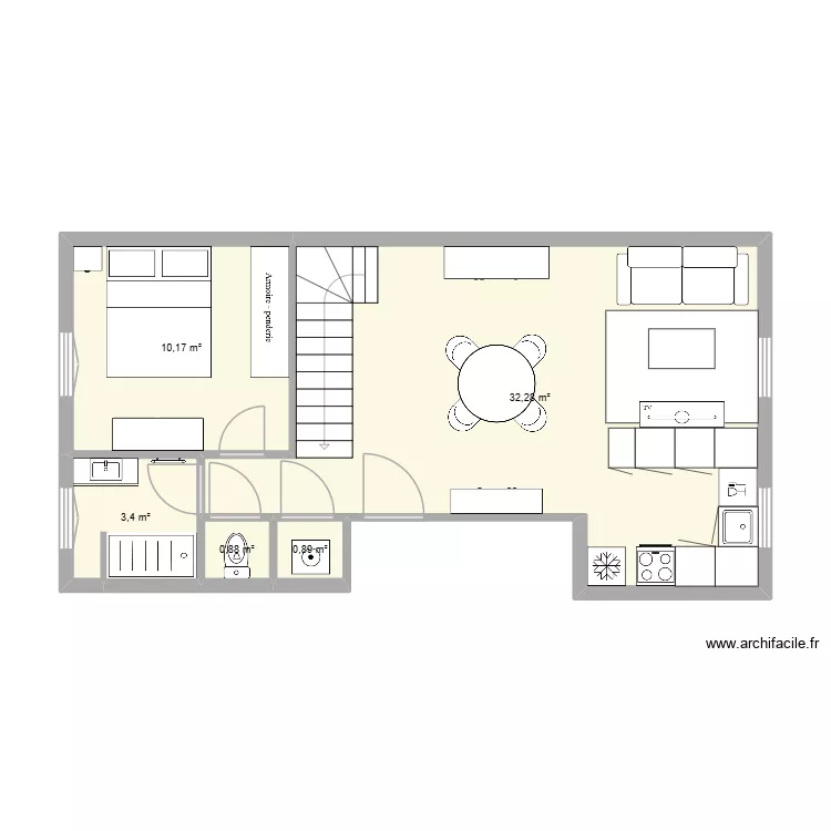 carole rdc r&eacute;nov&eacute;. Plan de 5  et 48 m²