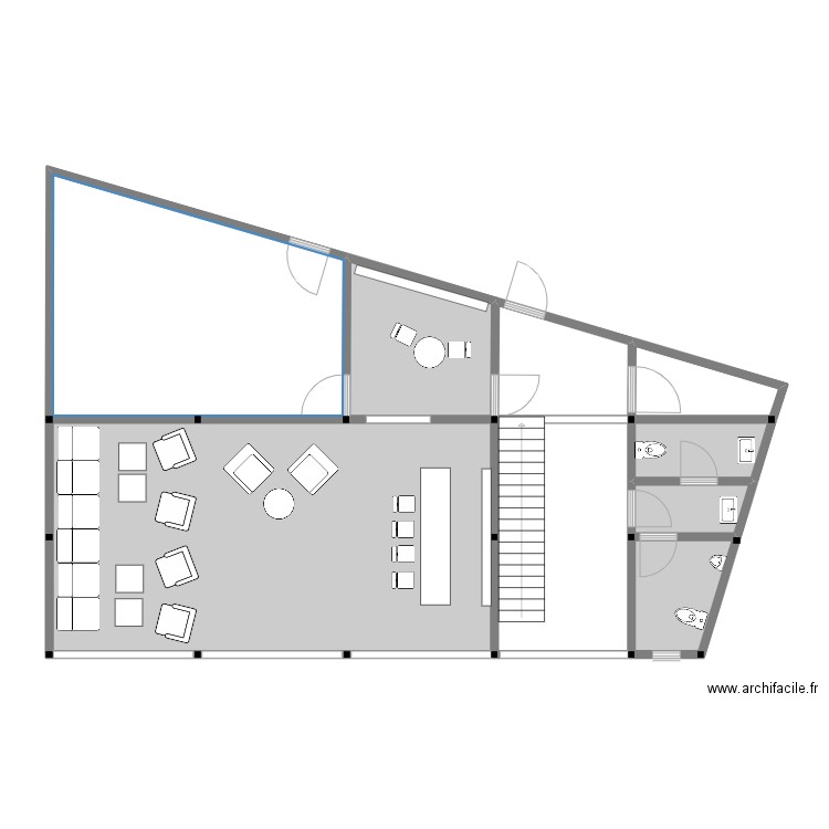 CT - P3 - Plan structure. Plan de 13 pièces et 238 m2